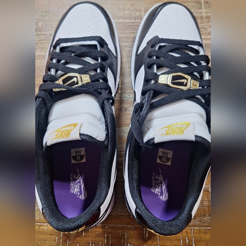 Nike Dunk Low Retro SE White Blk Gold Sz 11 Sneakers DR9511 100 NEW w/Box No Lid - Picture 3 of 10